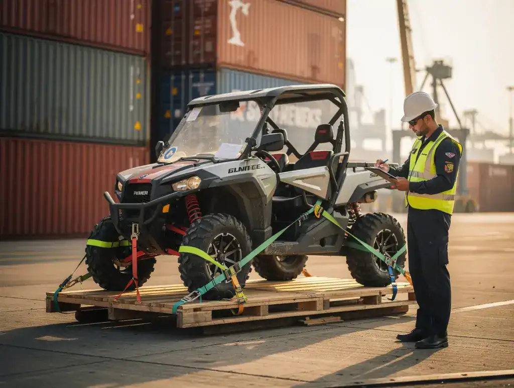 כלי שטח באזור בדיקת מכס בנמל